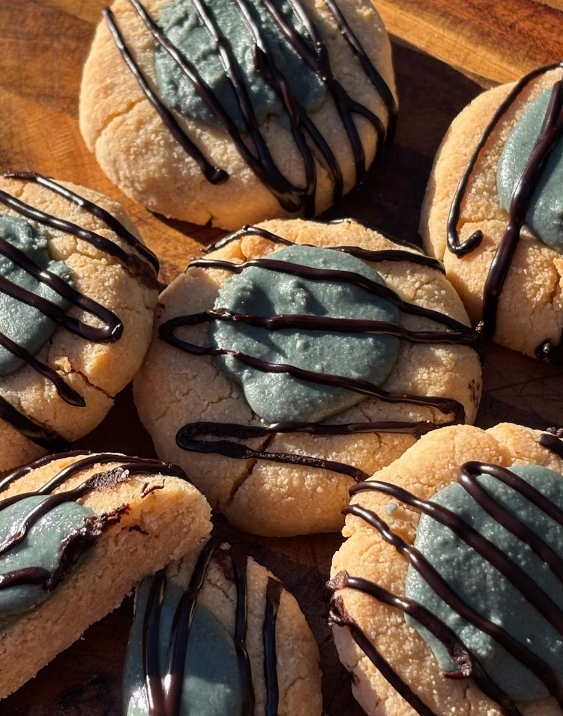 BLUE MONSTER THUMBPRINT COOKIES 💙🍪 | Gluten-Free, Vegan, Nut