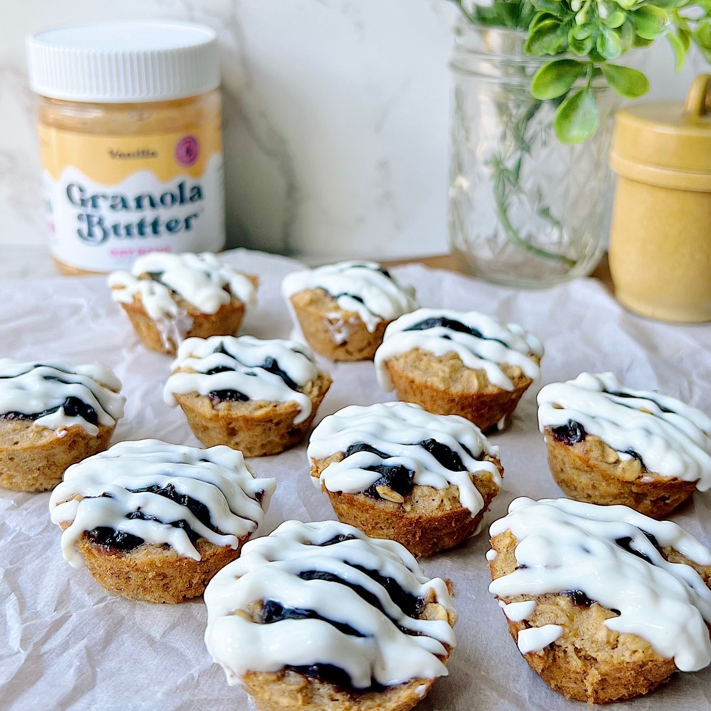 Mini Blueberry Baked Oat Cups (NutFree, DairyFree Option) Oat Haus