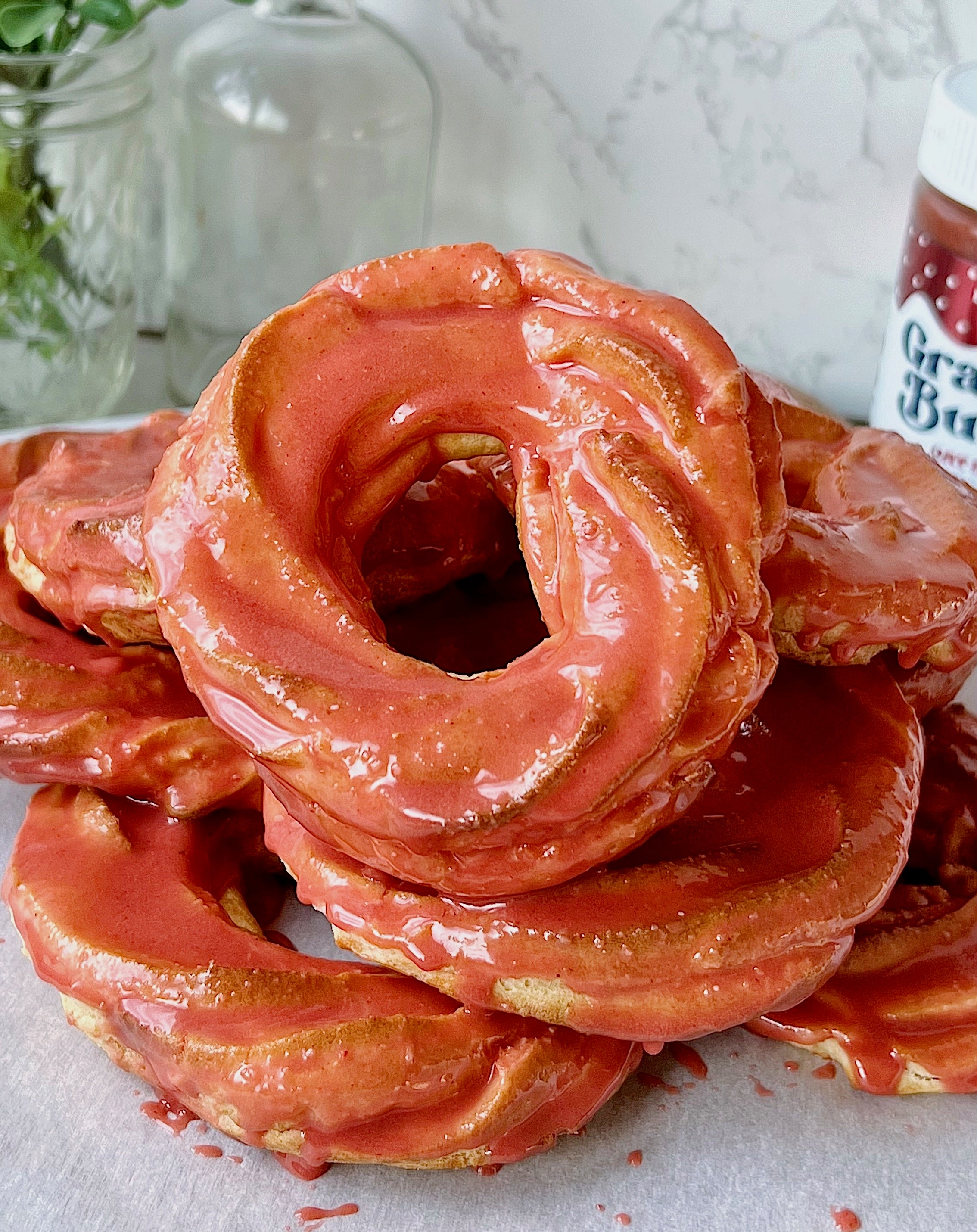 Air Frier Red Velvet Granola Butter® Glazed Donuts (NutFree) Oat Haus