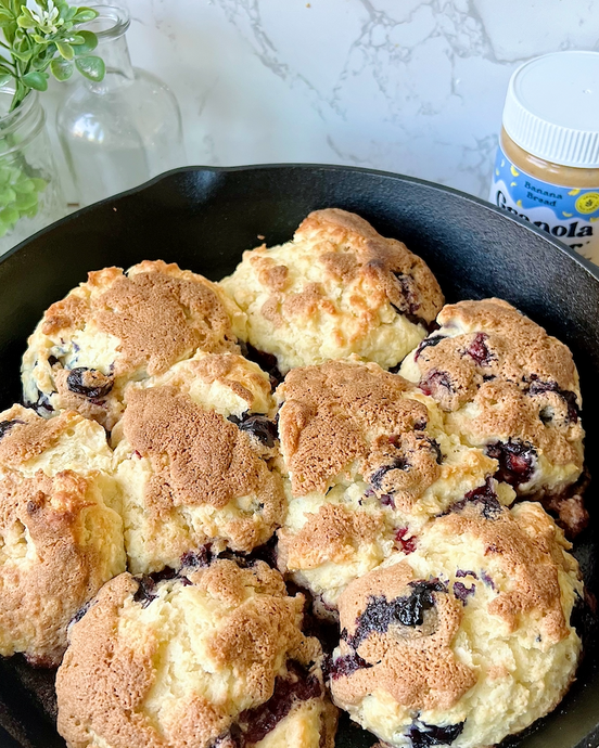 Blueberry Banana Bread Biscuits 🫐🍌 (Nut-Free, Low Sugar)