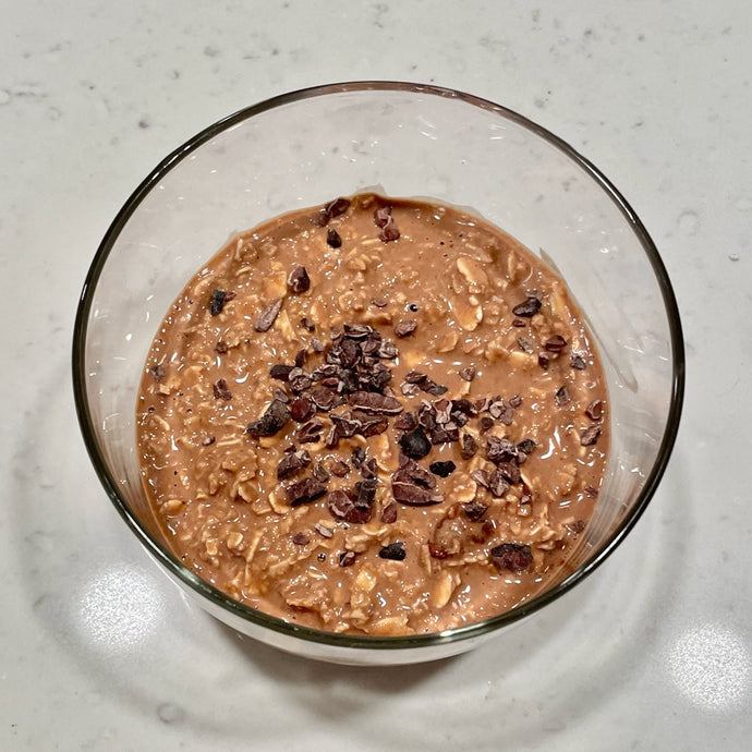 Chocolate Granola Butter Overnight Oats (Vegan, Gluten-Free, Nut-Free)