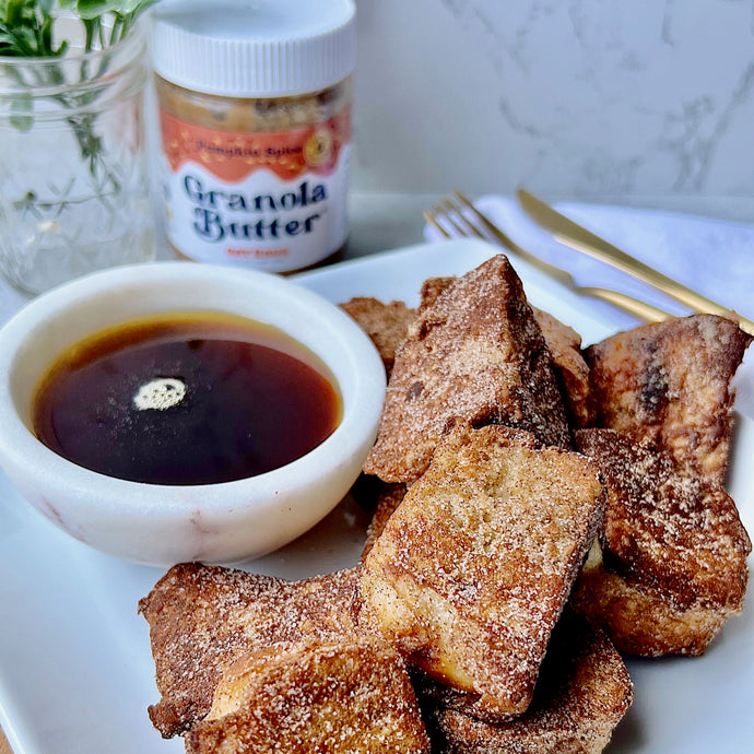 Stuffed Pumpkin Spice Churro French Toast Bites (Nut-Free, Veg)