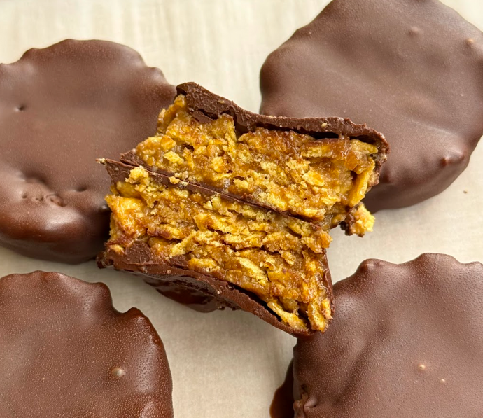 Homemade Butterfingers!! (Vegan, Nut-Free, Refined Sugar-Free)