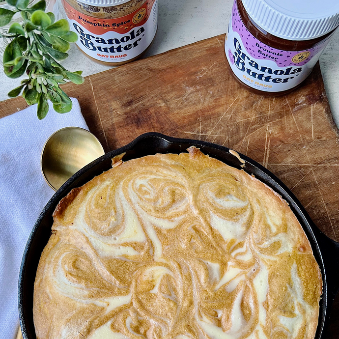 Pumpkin Swirled Cheesecake Brownie Skillet