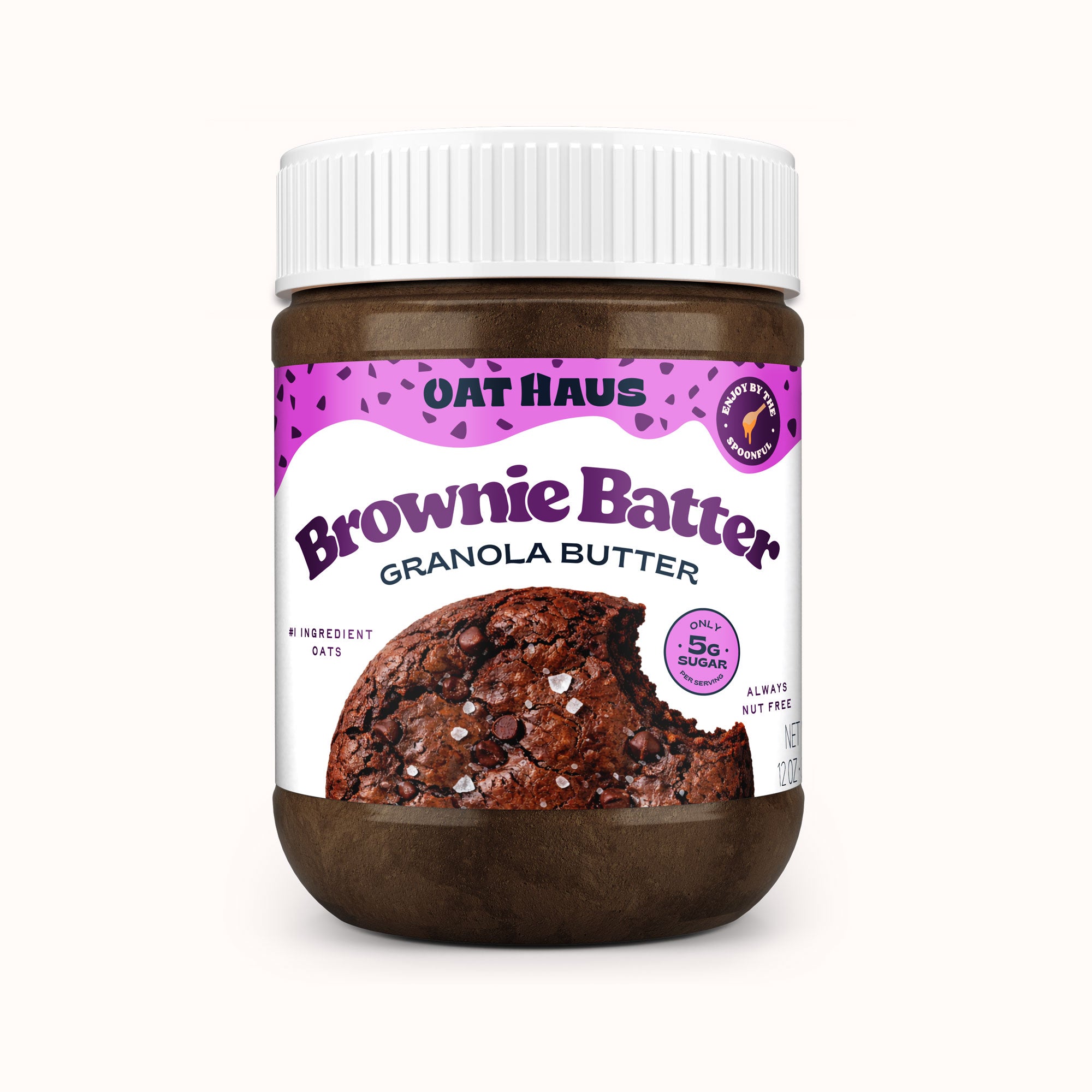 Jar of Oat Haus Brownie Batter Granola Butter