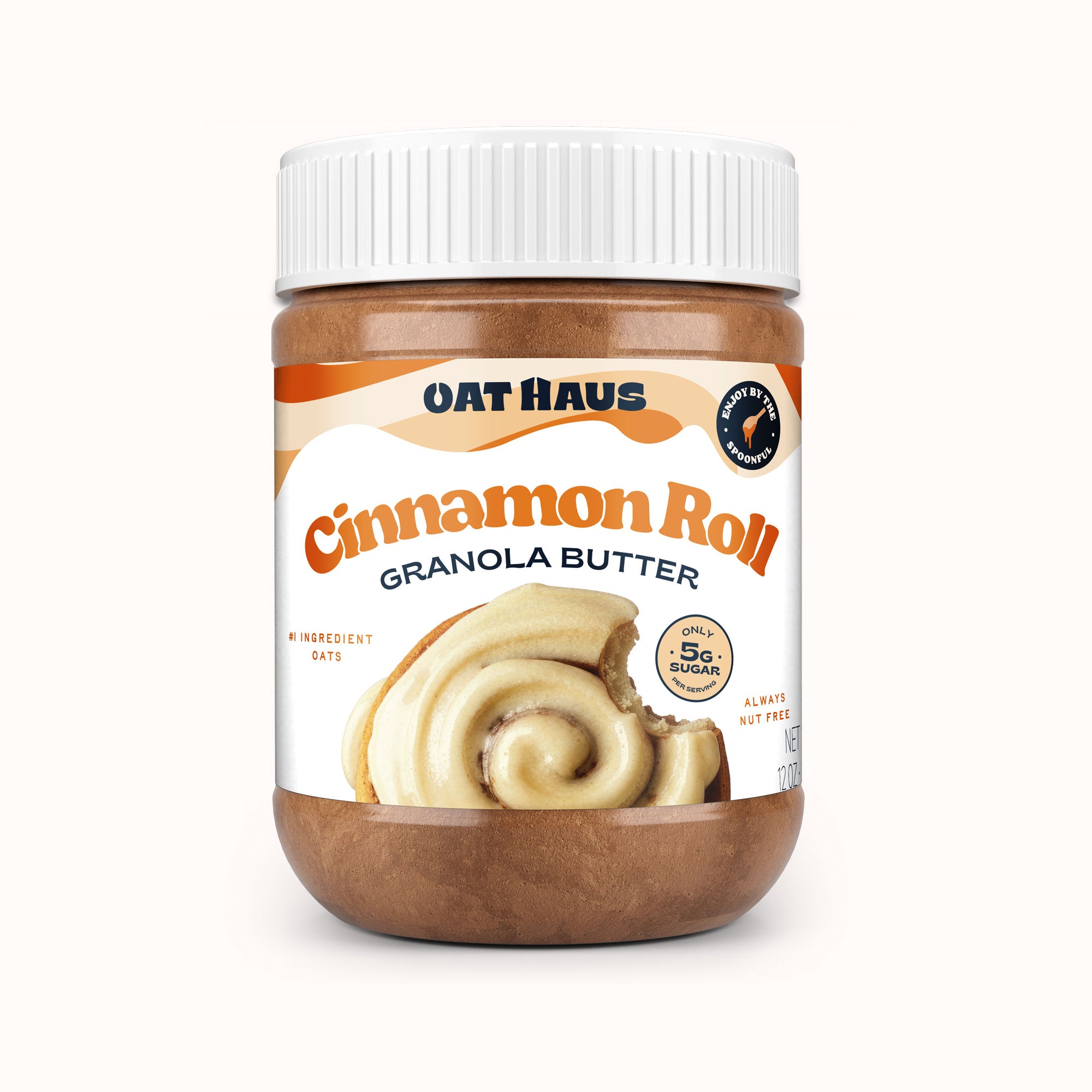 Jar of Oat Haus Cinnamon Roll Granola Butter