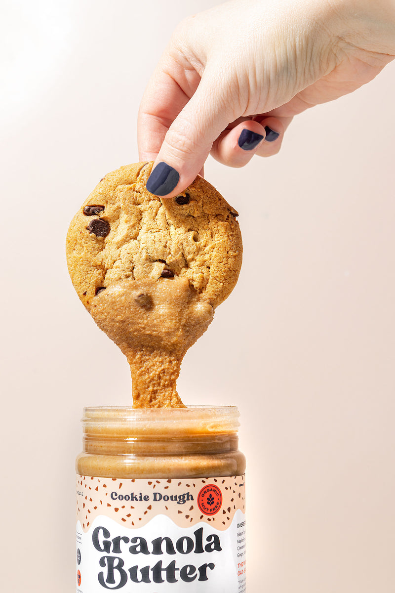 Cookie Dipped in Cookie Dough Granola Butter